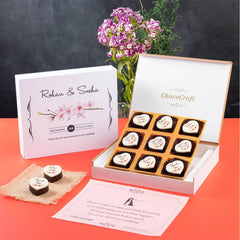 Return gifts for wedding guests – 9 piece printed chocolate box