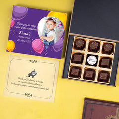 Sample return gift box for birthday celebration – 9 chocolates