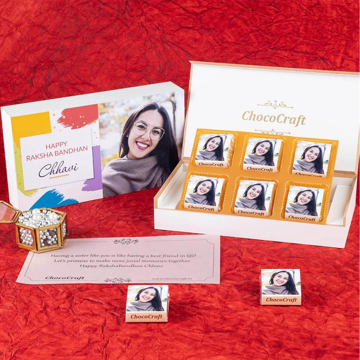 Sister smiling at best Rakshabandhan gift