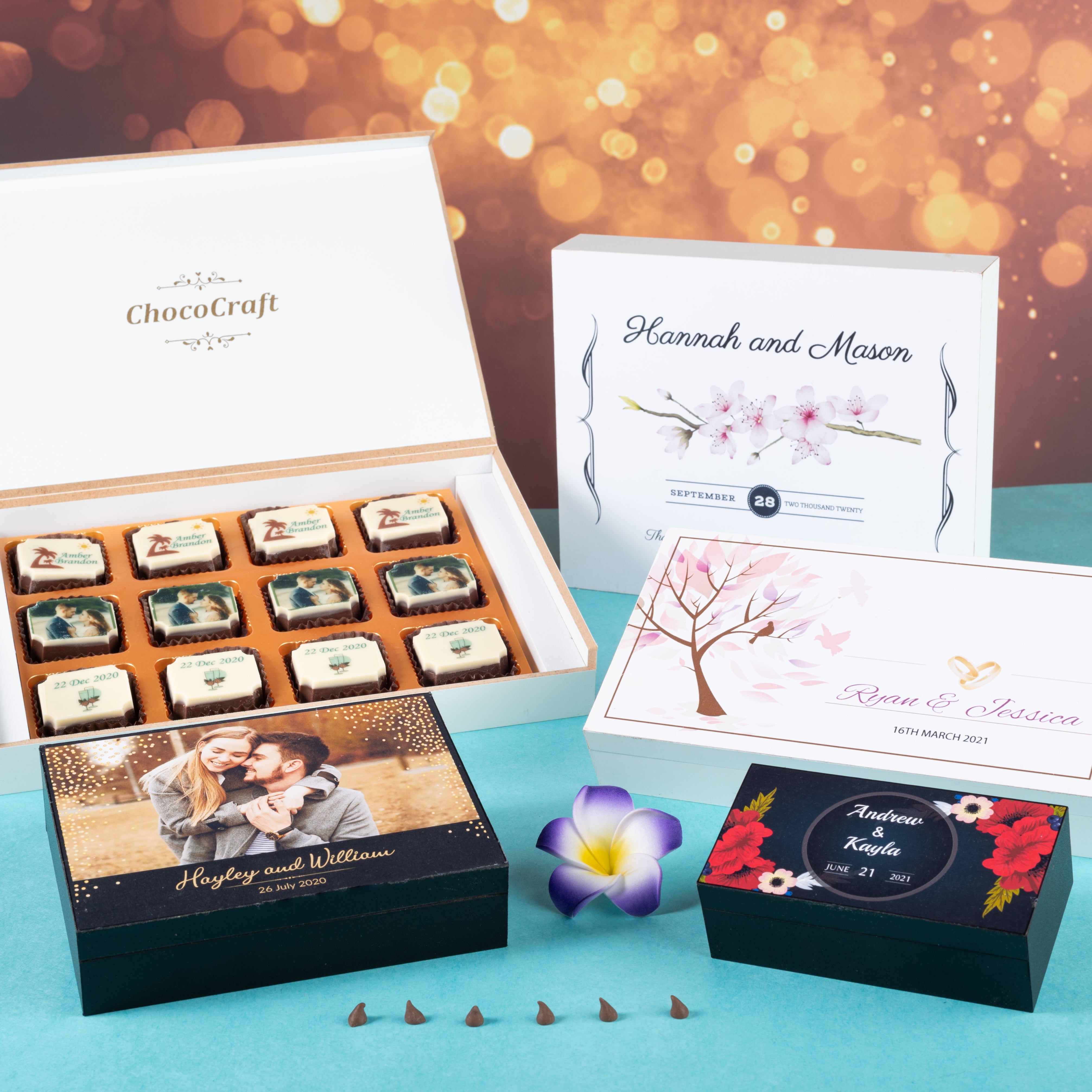 Thank you gift for wedding guests – custom printed chocolates