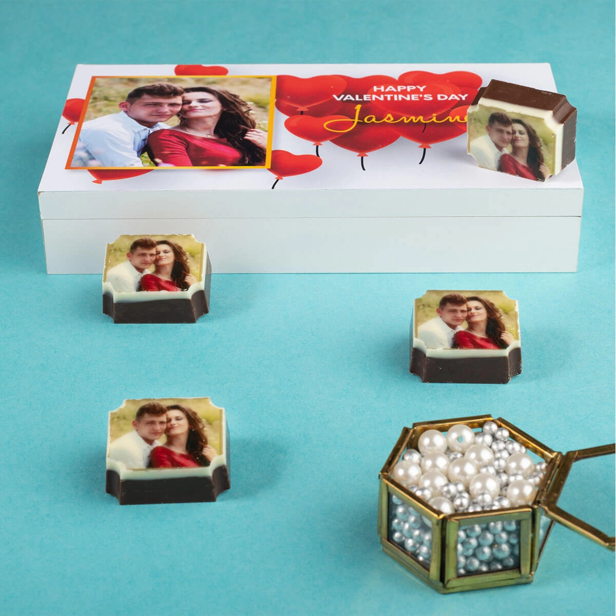 Valentines Gifts for Boyfriend: Romantic Gift for Boyfriend with Personalized Photo Chocolates