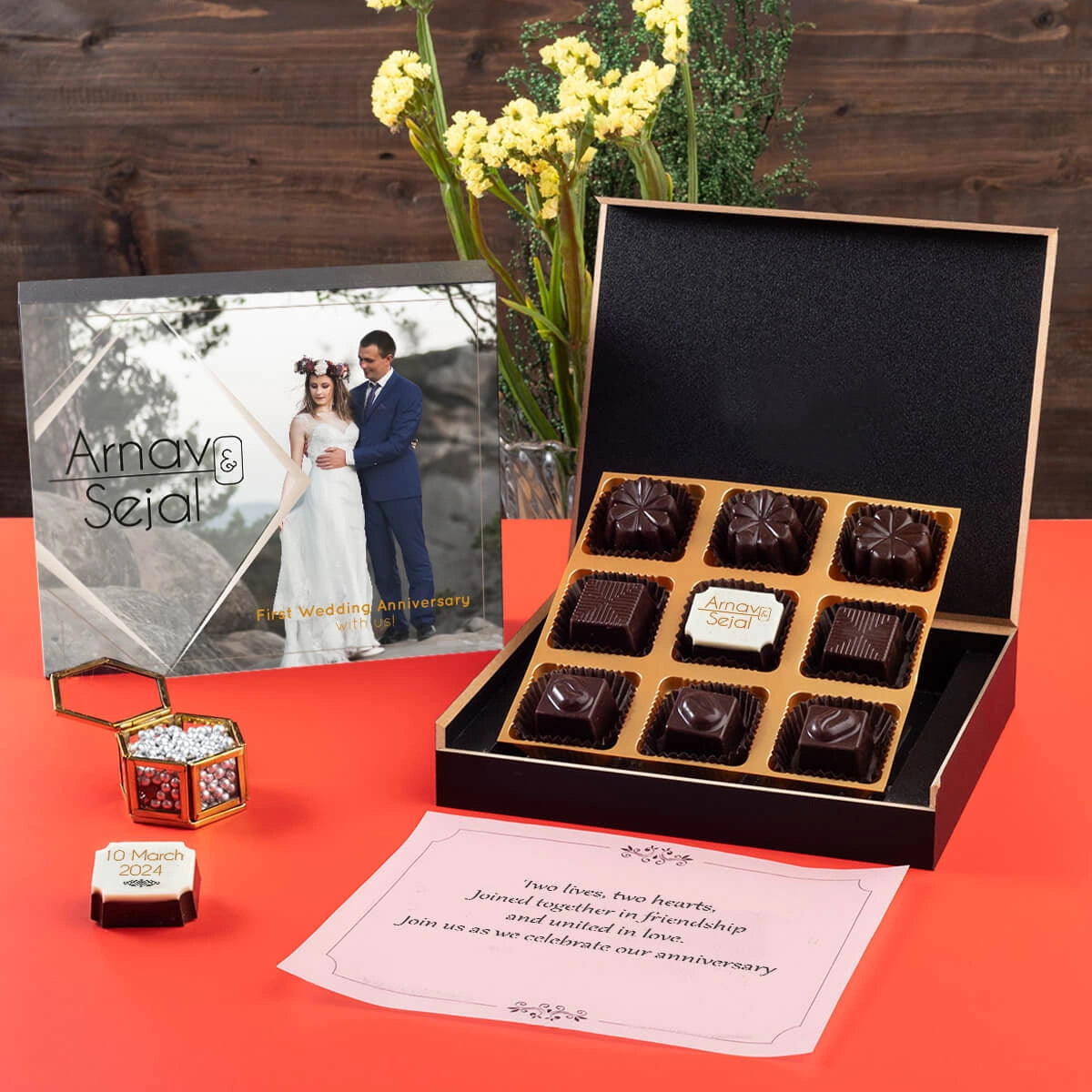 Personalized personalised wedding anniversary invitations as wedding anniversary card invitation in box