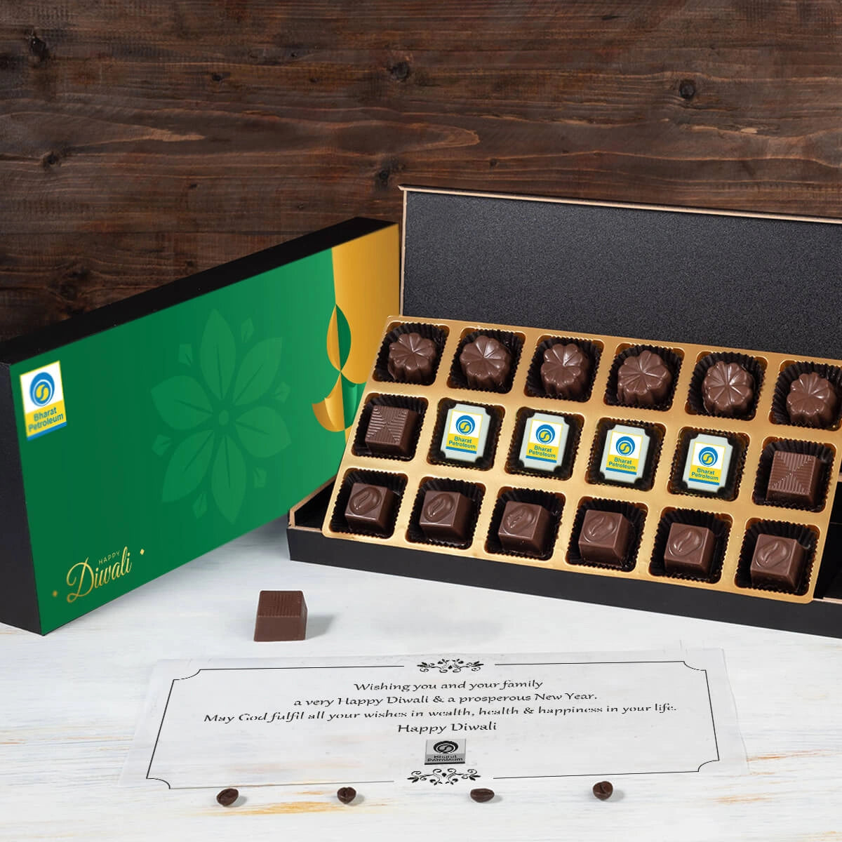 Elegant wooden chocolate box – ideal for Diwali corporate gifting