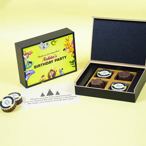 1st Birthday Return Gifts - 4 Chocolate Box - Alternate Printed Chocolates (Minimum 10 Boxes)