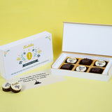 1st Birthday Return Gifts - 6 Chocolate Box - Alternate Printed Chocolates (Minimum 10 Boxes)