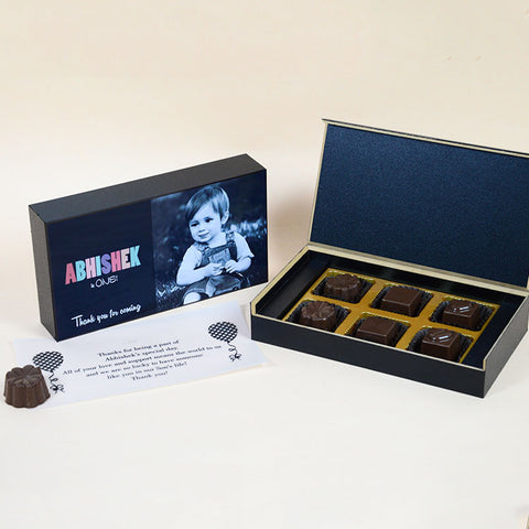 1st Birthday Return Gifts - 6 Chocolate Box - Assorted Chocolate (Sample)