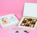 1st Birthday Return Gifts - 9 Chocolate Box - Alternate Printed Chocolates (Minimum 10 Boxes)