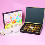 1st Birthday Return Gifts - 9 Chocolate Box - Middle Printed Chocolate (Sample)