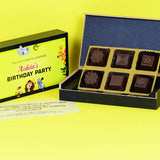 Personalized Birthday invitations - 6 Chocolate Box - Assorted Candies (Minimum 10 Boxes)
