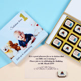 Birthday Invitations - 9 Chocolate Box - All Printed Chocolates (Minimum 10 Boxes)