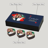 I Miss You Gift Box Personalized with Photo on Box and Chocolates (with Printed Chocolates)