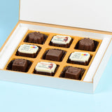 Birthday Invitation - 9 Chocolate Box - Alternate Printed Chocolates (Minimum 10 Boxes)