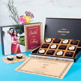 Wedding Invitations - 12 Chocolate Box - Alternate Printed Chocolates (Minimum 10 Boxes)