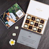 Wedding Return Gifts - 12 Chocolate Box - Alternate Printed Chocolates (Minimum 10 Boxes)