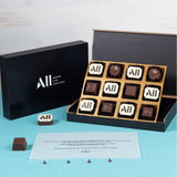 Corporate Gifts - 12 Chocolate Box - Alternate Printed Chocolates (Minimum 10 Boxes)