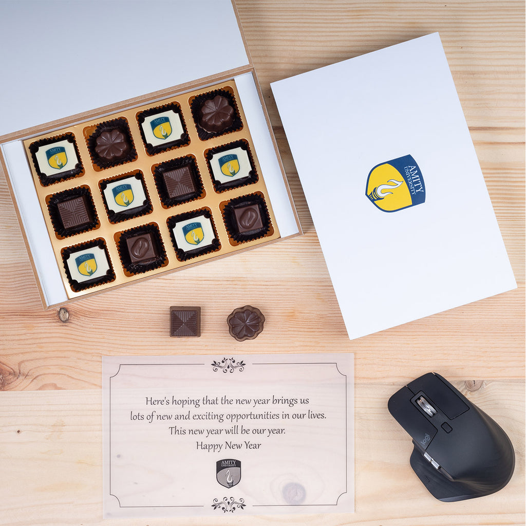Corporate Gifts - 12 Chocolate Box - Alternate Printed Chocolates (Sample)