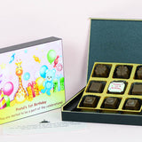 Birthday Invitations - 9 Chocolate Box - Single Printed Chocolates (Sample)