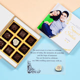 Anniversary Invitations - 9 Chocolate Box - Single Printed Chocolates (Minimum 10 Boxes)