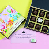 Birthday Invitations - 9 Chocolate Box - Single Printed Chocolates (Minimum 10 Boxes)