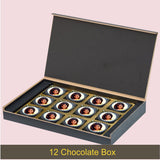 Elegant Blue Personalised Diwali Gift Box with Printed Chocolates