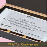 Elegant Blue Personalised Diwali Gift Box with Printed Chocolates