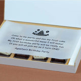 1st Birthday Invitations - 12 Chocolate Box - Alternate Printed Chocolates (Minimum 10 Boxes)