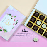 Birthday Invitations - 12 Chocolate Box - Middle Two Printed Chocolates (Sample)