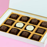 Birthday Invitations - 12 Chocolate Box - Middle Two Printed Chocolates (Minimum 10 Boxes)