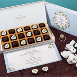 Wedding Invitation  - 18 Chocolate Box -  Alternate Printed Chocolates (Minimum 10 Boxes)