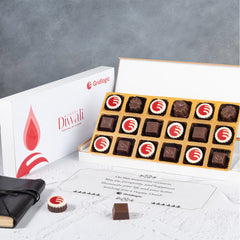 Corporate Gifts - 18 Chocolate Box - Alternate Printed Chocolates (Minimum 10 Boxes)