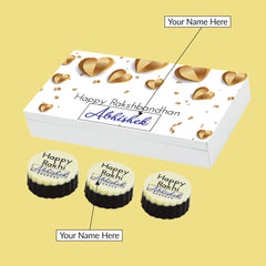 Loving Hearts - Gift with Printed Chocolates (Rakhi Pack Optional)