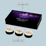 Fireworks Design Personalised New Year Gift with Printed Chocolates