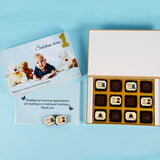 1st Birthday Return Gifts - 12 Chocolate Box - Alternate Printed Chocolates (Minimum 10 Boxes)