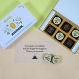 1st Birthday Return Gifts - 6 Chocolate Box - Alternate Printed Chocolates (Minimum 10 Boxes)