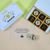 1st Birthday Return Gifts - 6 Chocolate Box - Alternate Printed Chocolate (Sample)