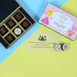 1st Birthday Return Gifts - 6 Chocolate Box - Single Printed Chocolate (Sample)