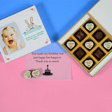 1st Birthday Return Gifts - 9 Chocolate Box - Alternate Printed Chocolates (Minimum 10 Boxes)