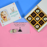 1st Birthday Return Gifts - 9 Chocolate Box - Alternate Printed Chocolate (Sample)