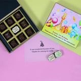 1st Birthday Return Gifts - 9 Chocolate Box - Middle Printed Chocolates (Minimum 10 Boxes)