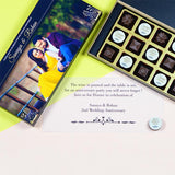 Anniversary Invitations - 18 Chocolate Box - Alternate Printed Chocolates (Minimum 10 Boxes)
