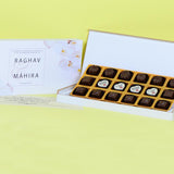 Anniversary Invitations - 18 Chocolate Box - Middle Four Printed Chocolates (Sample)