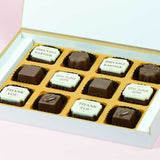 Anniversary Return Gifts - 12 Chocolate Box - Alternate Printed Chocolates (Sample)