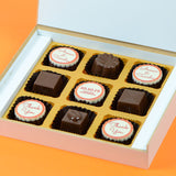 Anniversary Return Gifts - 9 Chocolate Box - Alternate Printed Chocolates (Minimum 10 Boxes)
