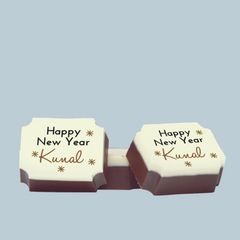 Personalised New Year Gift with Printed Chocolates