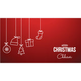 Festive Red Christmas Gift Box with Printed Chocolates