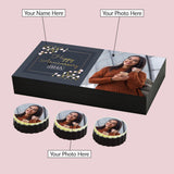 Black Floral Design Anniversary Gift Personalized with Photo (with Printed Chocolates)