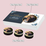 Beautiful Anniversary Chcocolates Personalized with Photo (with Printed Chocolates)