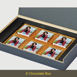Elegant Blue Thank You Gift Box and Chocolates Personalized with Photo (with Wrapped Chocolates)