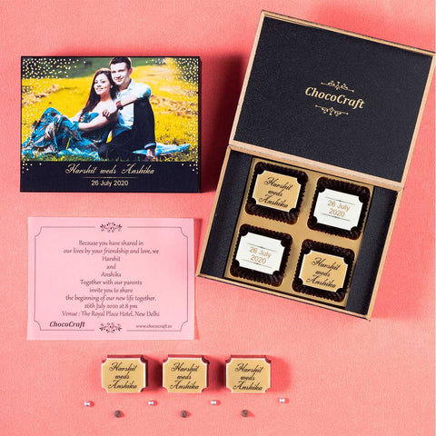 Wedding Invitations - 4 Chocolate Box - All Printed Chocolates (Sample)