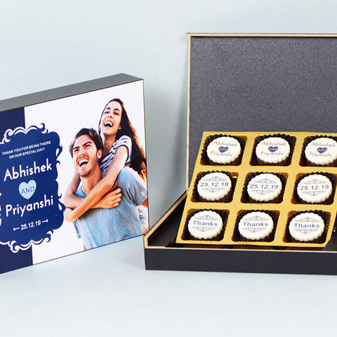 Anniversary Return Gifts - 9 Chocolate Box - All Printed Chocolates (Minimum 10 Boxes)